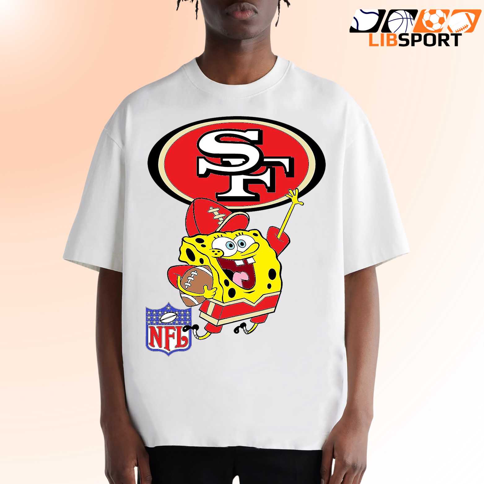 Spongebob Even Loves The 49ers T-Shirt, Funny San Francisco 49ers Fan Tee, Cartoon Game Day Shirt